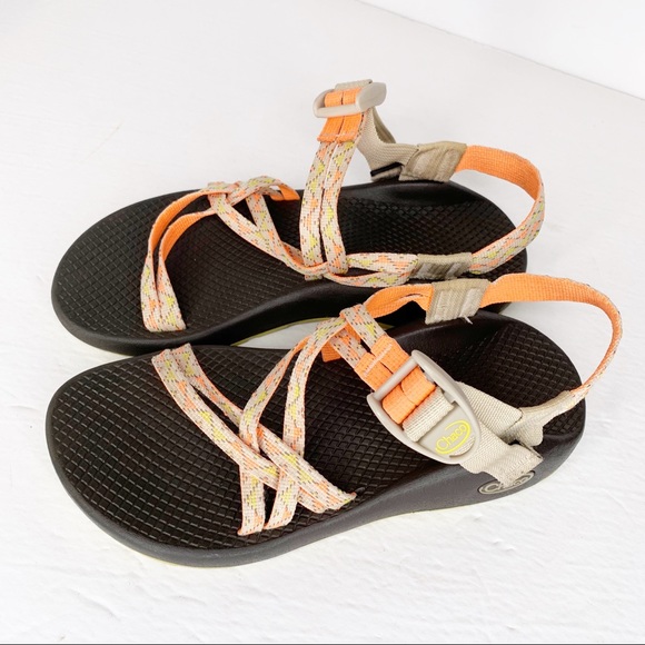 Chaco Shoes - Chaco Orange Aztec Adjustable Strap Sandals